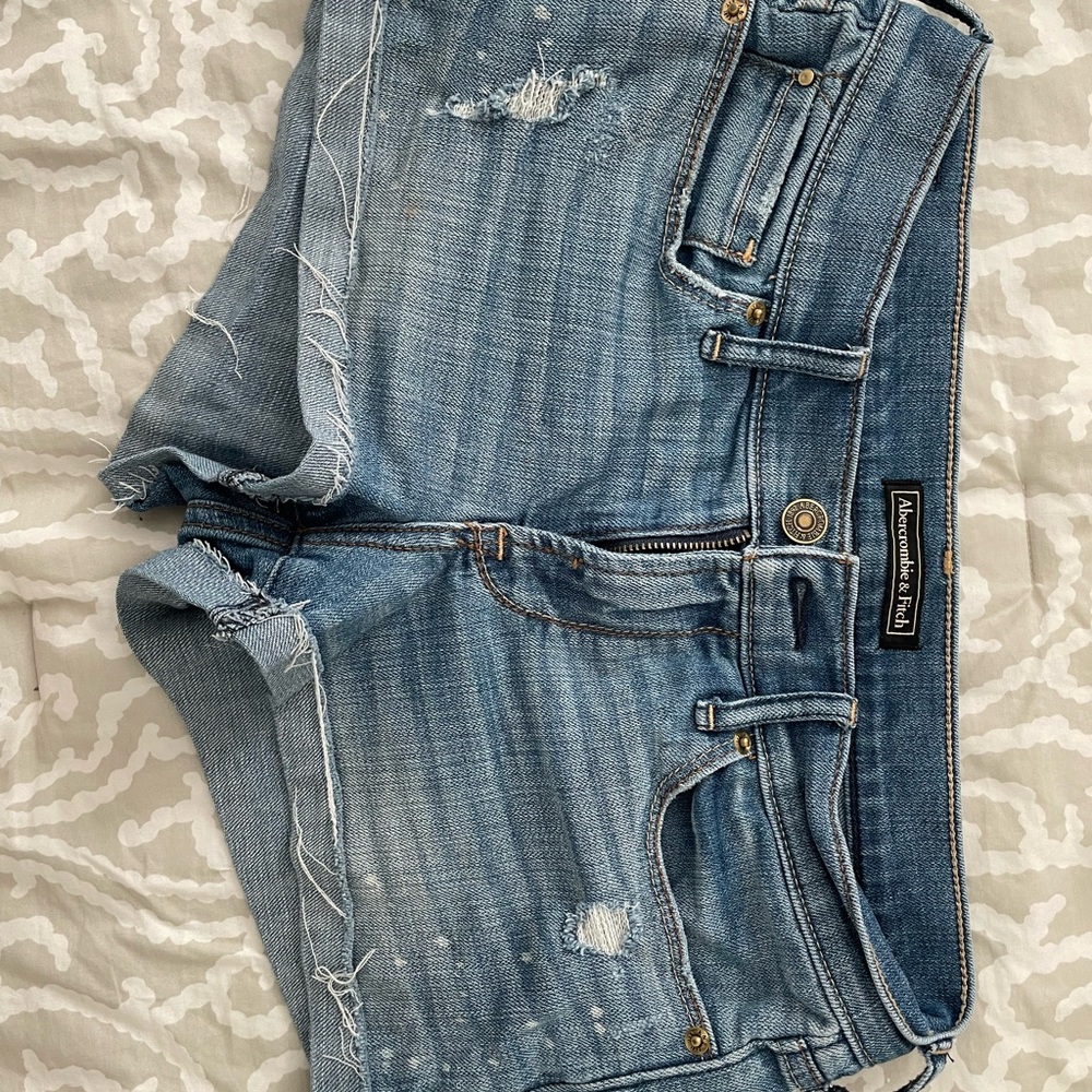 Size 26 Abercrombie & Fitch Distressed Light Blue Denim Shorts